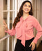 Pink Neck Tie Slanted Button Stand Top